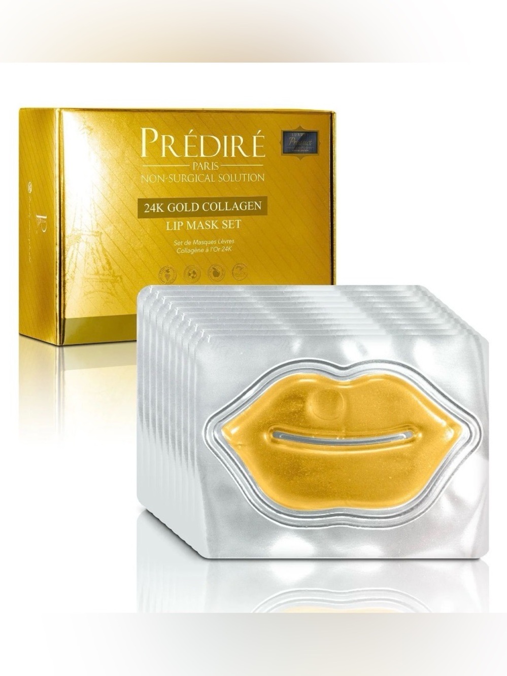 Predire 24k Gold Collagen Boosting 10 Piece Lip Mask Set ~ retail $399